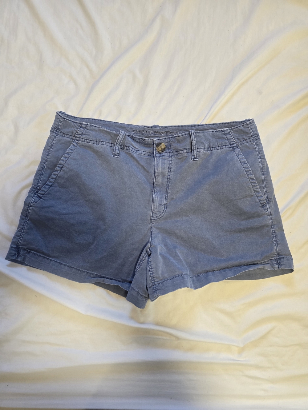 American Eagle Midi Shorts Size 14 Blue Chino Casual Summer